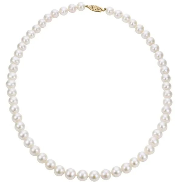 Sterling Silver 6 - 6.5 mm Double A Fresh Water Pearl Strand Necklace -18 