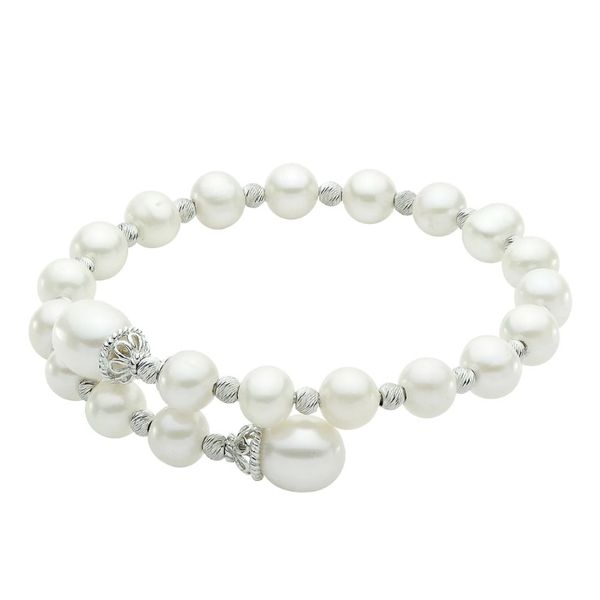 Sterling Silver Fresh Water Pearl Brilliance Bead Bangle Bracelet Corinth Jewelers Corinth, MS