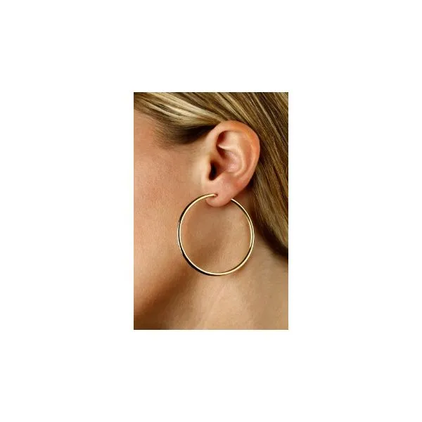 14 Karat Yellow Gold Round Endless 2.5 x 50 mm Hoop Earring Image 2 Corinth Jewelers Corinth, MS