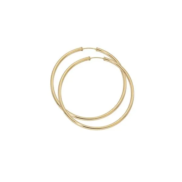 14 Karat Yellow Gold Round Endless 2.5 x 50 mm Hoop Earring Corinth Jewelers Corinth, MS