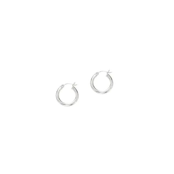10 Karat White Gold 2x15 mm Polished Hoop Earring Corinth Jewelers Corinth, MS