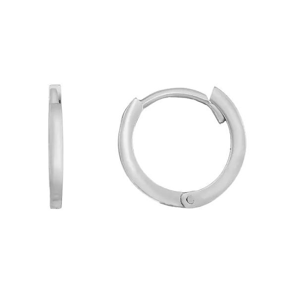 14 Karat White Gold Polished 8.7 x 1.3 mm Huggie Hoop Earring Corinth Jewelers Corinth, MS