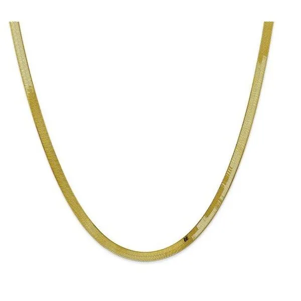 10 Karat Yellow Gold 4.6 mm Herringbone Necklace - 22