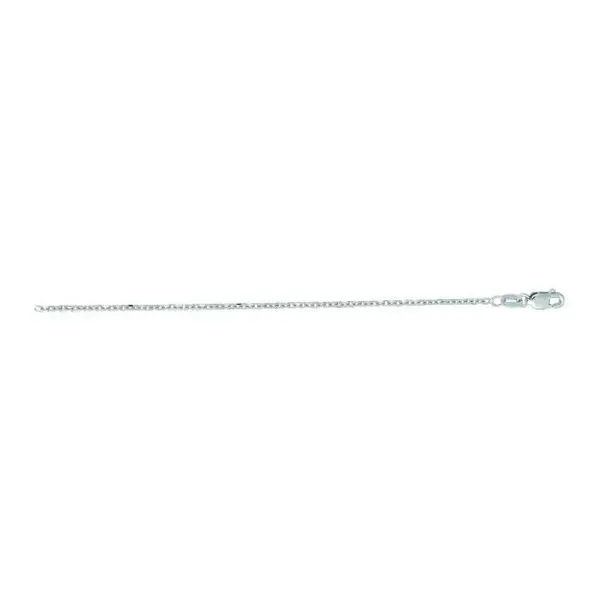 14 Karat White Gold 1.5 mm Diamond Cut Cable Chain - 22