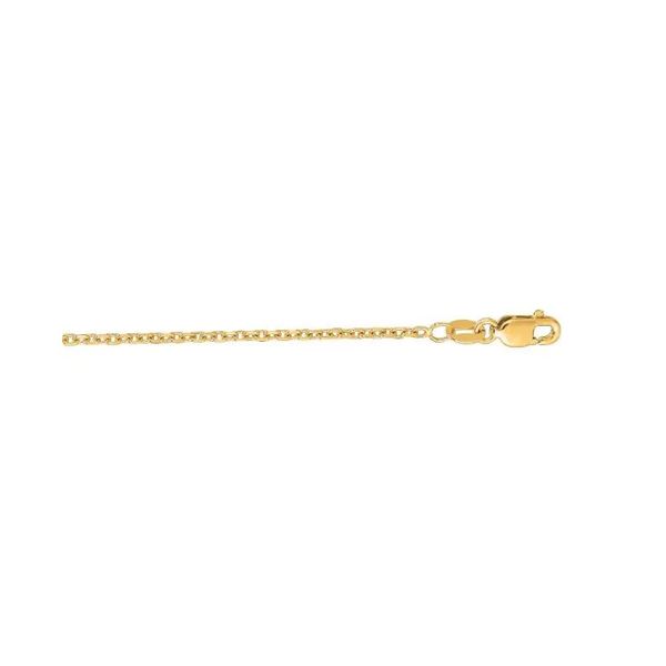 14 Karat Yellow Gold 1.5 mm Diamond Cut Round Wheat Chain - 22