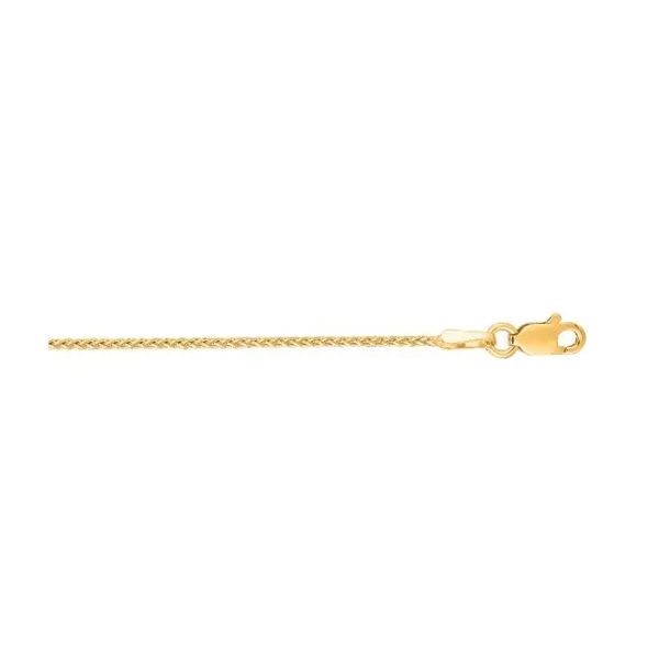 14 Karat Yellow Gold 1.2 mm Round Wheat Chain - 24