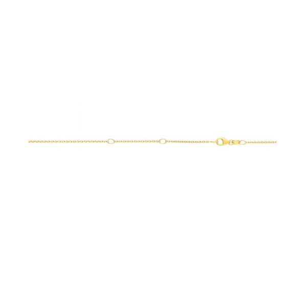 14 Karat Yellow Gold 1.1 mm Diamond Cut Cable Chain with Adjustable Rings -16/18