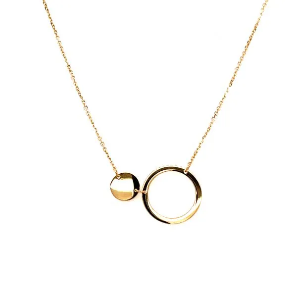 14 Karat Yellow Gold Double Round Open and Polished Circle Fashion Necklace Corinth Jewelers Corinth, MS