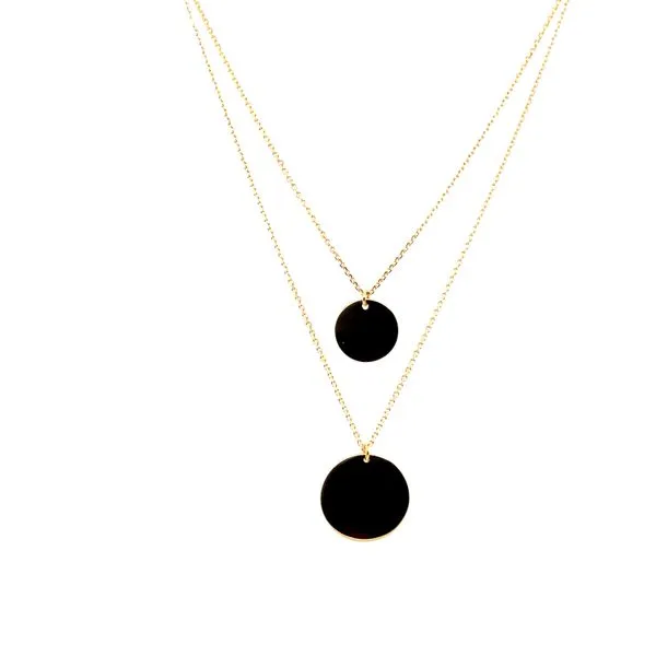 14 Karat Yellow Gold Double Layered Round Disk Fashion Necklace Corinth Jewelers Corinth, MS