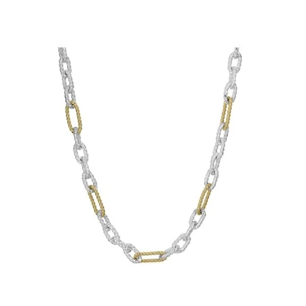 14 Karat Yellow Gold and Sterling Silver Vahan Link Necklace Corinth Jewelers Corinth, MS