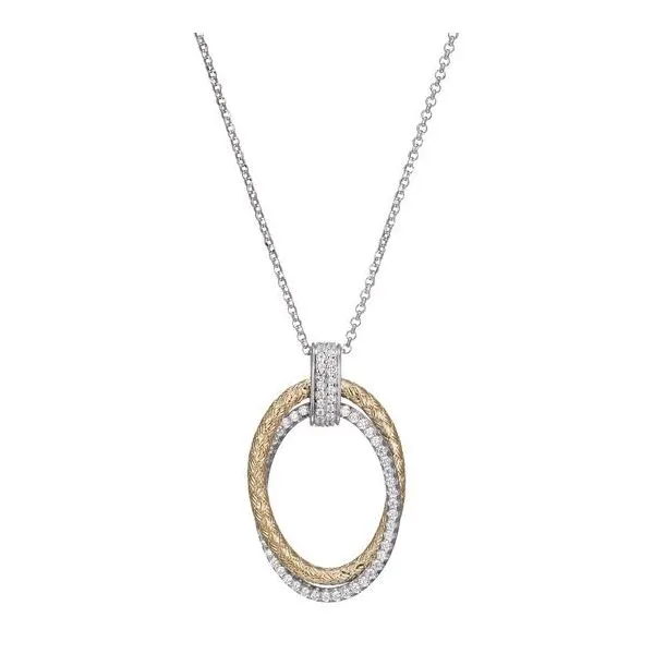 Sterling Silver and Gold Plated Intertwined Double Oval Necklace Corinth Jewelers Corinth, MS