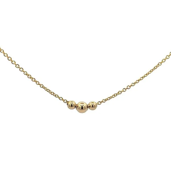 Sterling Silver and Gold Filled 2 and 3mm Triple Bead Necklace - 16-18