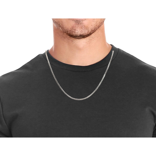 Sterling Silver 2.2 mm Round Box Gents Chain - 22