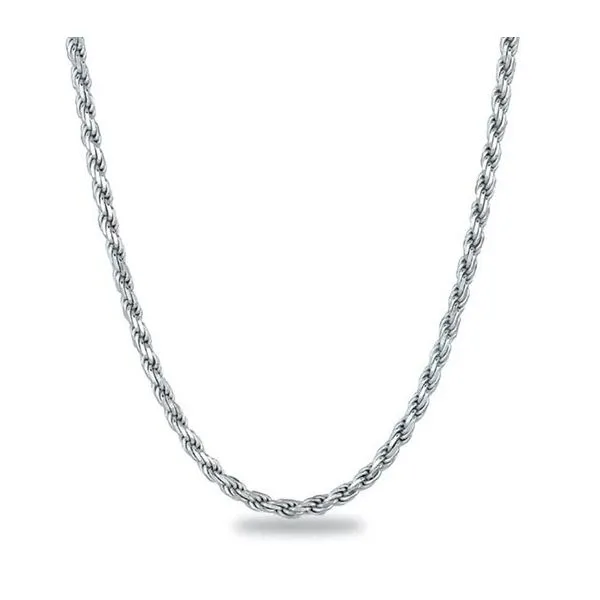 Sterling Silver 3mm Diamond Cut Rope Chain - 22