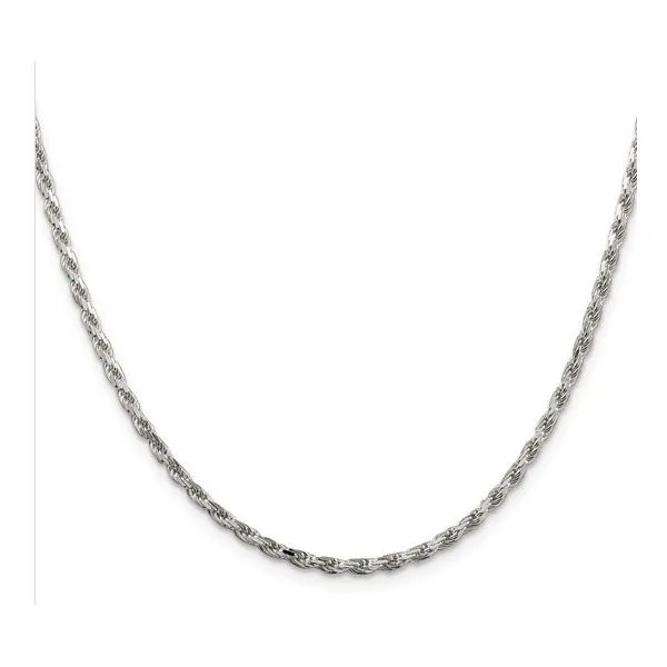 Sterling Silver 2.5mm Diamond Cut Rope Chain - 22