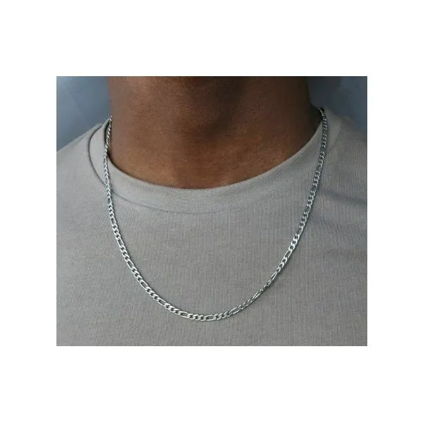 Sterling Silver 5.5mm Figaro Gents Chain - 22