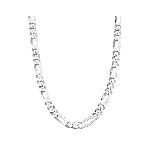 Sterling Silver 5.5 mm Figaro Gents Chain Necklace - 20