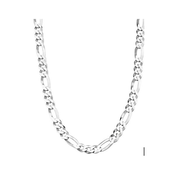 Sterling Silver 5.5 mm Figaro Gents Chain Necklace - 20
