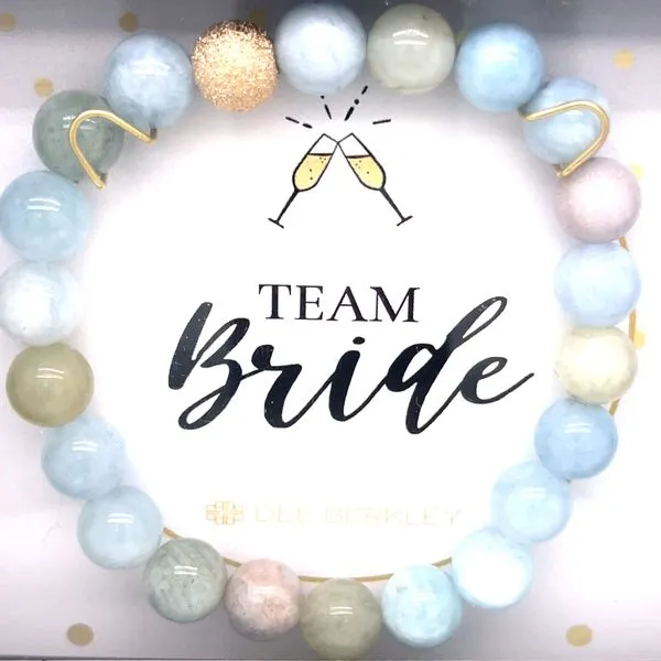 Team Bride Aquamarine Gold Filled Beaded Bracelet with Gold Filled Shimmer Bead Corinth Jewelers Corinth, MS