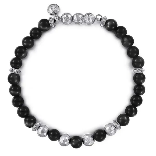 Sterling Silver and Black Onyx Beaded Men's Bracelet Corinth Jewelers Corinth, MS