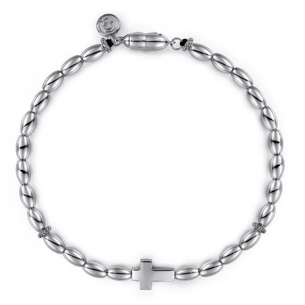 Sterling Silver Beaded Cross Fashion Men's Bracelet Corinth Jewelers Corinth, MS