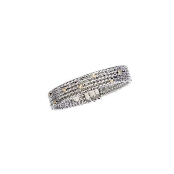 Sterling Silver 5-Row Traversa with 18 Karat Yellow Gold Bez