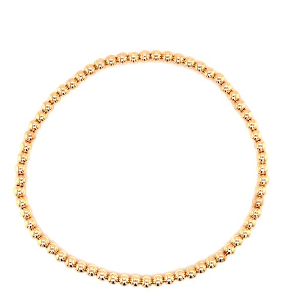 3mm Gold Filled Beaded Bracelet 6.5