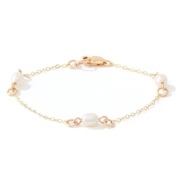 All Gold Ronaldo Bliss Pearl Station Bracelet Size 7 Corinth Jewelers Corinth MS