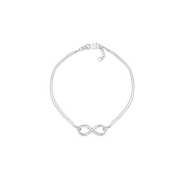 Sterling Silver Polished Infinity Bracelet - 7.5