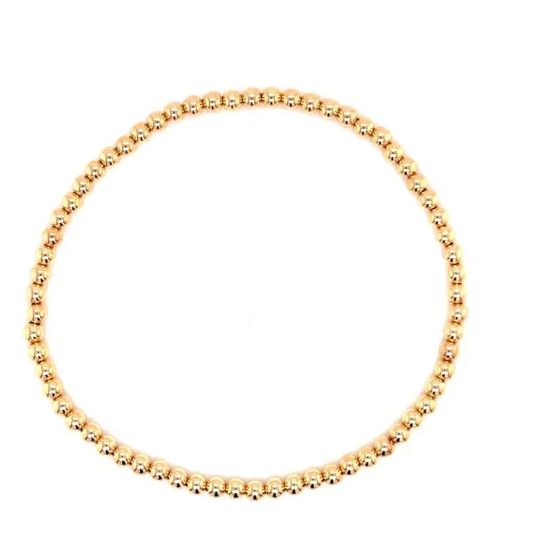 3mm Gold Filled Beaded Bracelet 7.5