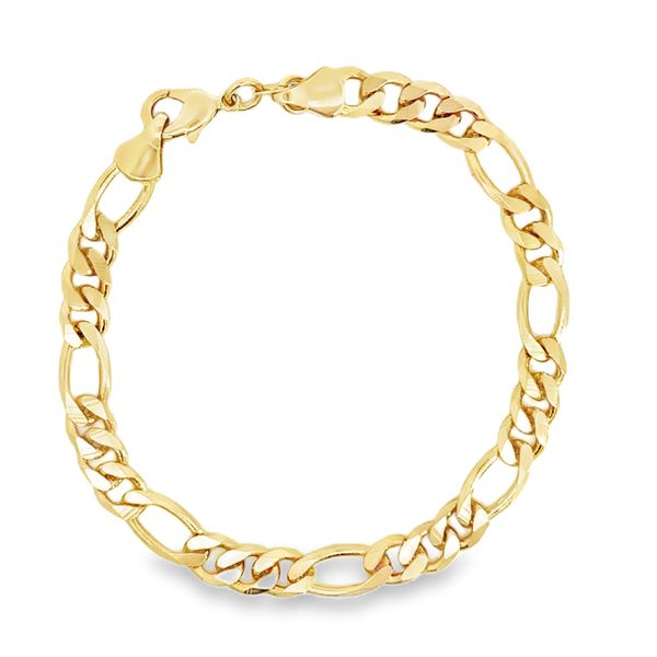 Gold Filled 6.51 mm Figaro Gents Bracelet - 8