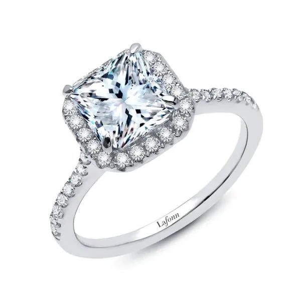 Sterling Silver Princess Cut CZ Center Stone with Halo Engagement Ring Corinth Jewelers Corinth, MS
