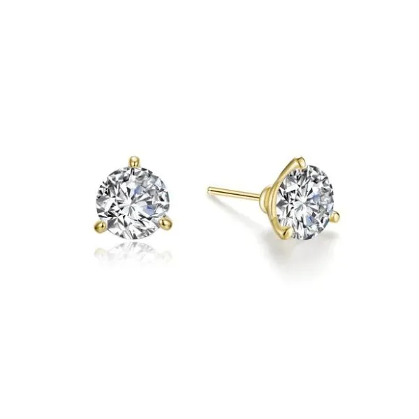 Sterling Silver and Gold Bond 0.50 ctw Round Shape Solitiare Stud Earrings Corinth Jewelers Corinth, MS