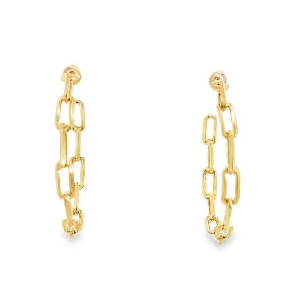 Gold Filled Paperclip Polished Hoop Earrings Image 2 Corinth Jewelers Corinth, MS