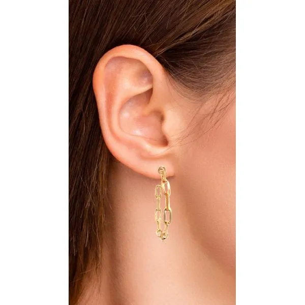 Gold Filled Paperclip Polished Hoop Earrings Image 3 Corinth Jewelers Corinth, MS