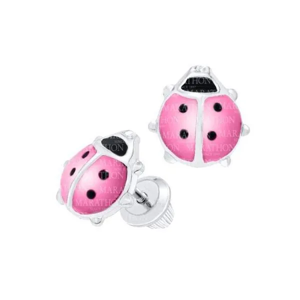 Sterling Silver Pink Lady Bug Stud Earrings Corinth Jewelers Corinth, MS