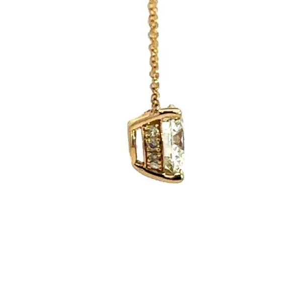 14 Karat Yellow Gold 2.39 ct Round Shape Lab Grown Diamond with Hidden Halo Solitaire Necklace - 18