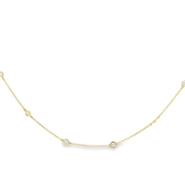 14 Karat Yellow Gold Round Shape Lab Grown Diamonds by the Yard Necklace - 1.13 ctw Corinth Jewelers Corinth, MS