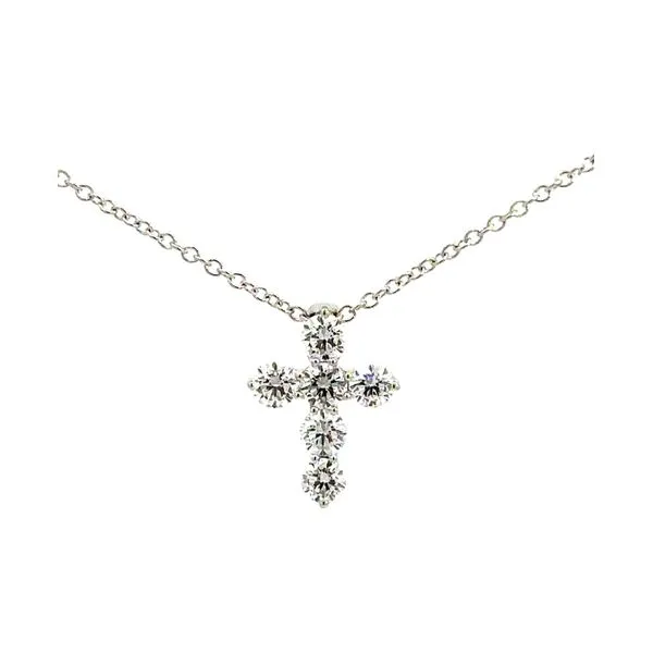 14 Karat White Gold 0.76 ct Lab Grown Diamond Cross Necklace - 18
