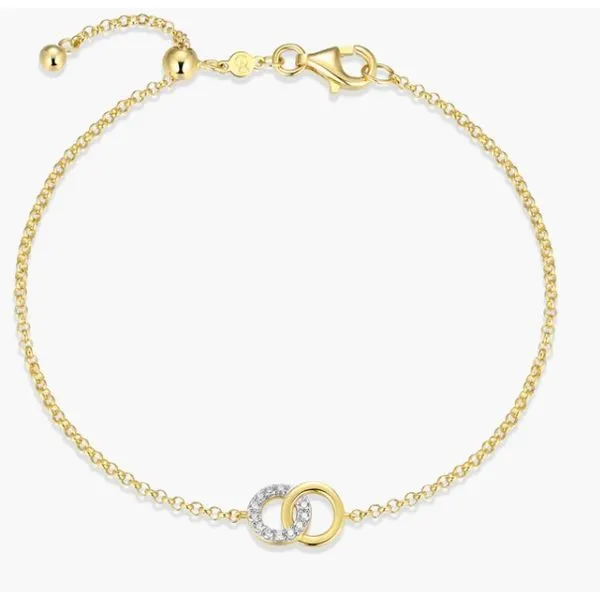 Gold Plated Interlocking Double Round Polished and Lab Grown