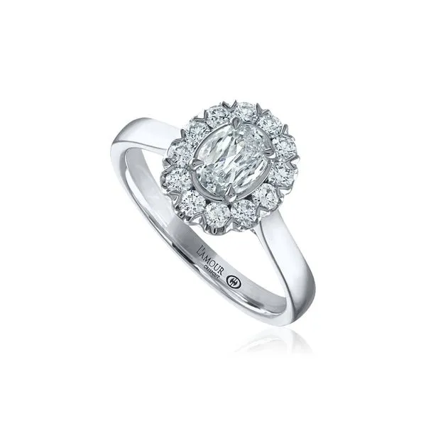 Christopher Designs L’Amour Oval Halo Ring Cornell's Jewelers Rochester, NY