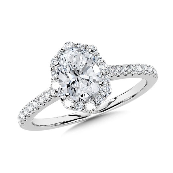 Lab Grown 1.53ct Diamond Scalloped Halo Engagement Ring Cornell's Jewelers Rochester, NY