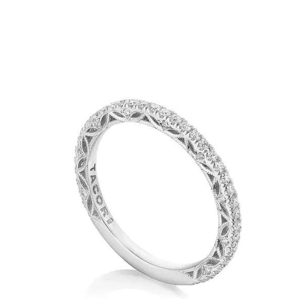 Tacori 18K White Gold French Pave Diamond Wedding Band Cornell's Jewelers Rochester, NY
