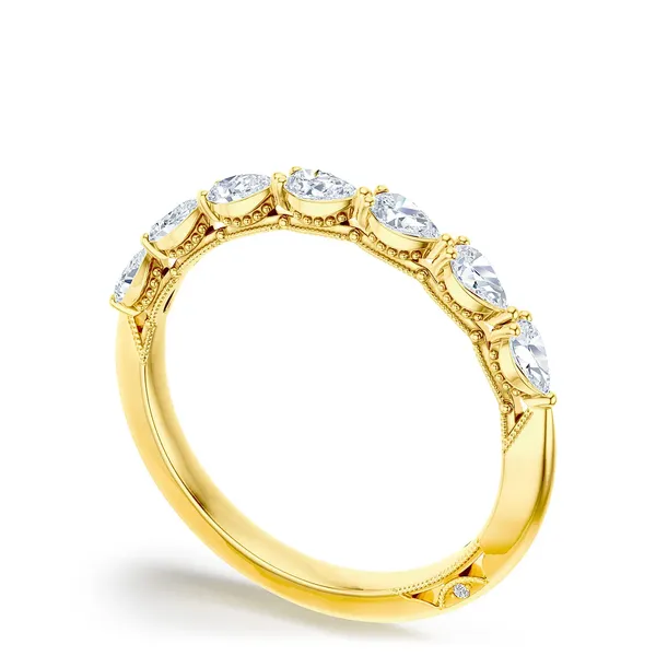 Tacori 18K Yellow Gold Sculpted Crescent Pear Diamond Band Cornell's Jewelers Rochester, NY