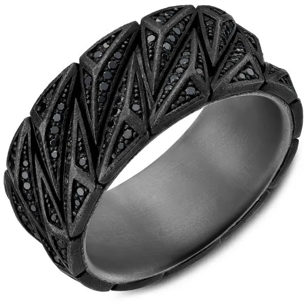 10mm White Gold And Black Tantalum Diamond Wedding Band Cornell's Jewelers Rochester, NY