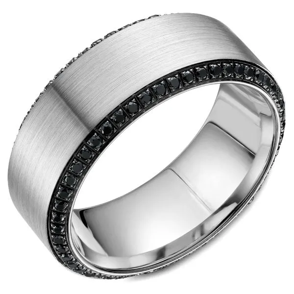 9mm White Gold And Diamond Wedding Band Cornell's Jewelers Rochester, NY