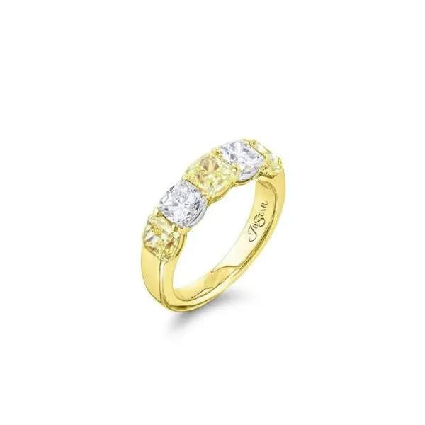 JB STAR FANCY YELLOW SQUARE CUT DIAMONDS AND ROUND DIAMOND RING Cornell's Jewelers Rochester, NY