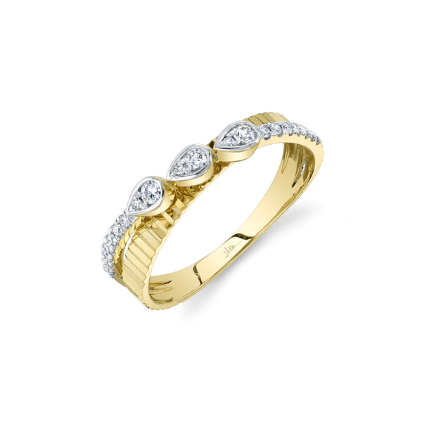 Cornells Collection 14Kt Two-Tone Gold Diamond Crossover Ring Cornell's Jewelers Rochester, NY