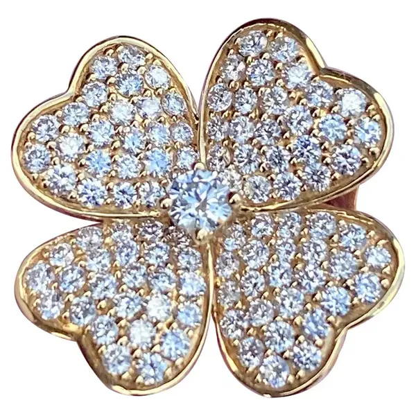 14Kt Yellow Gold Pave Clover Ring Cornell's Jewelers Rochester, NY