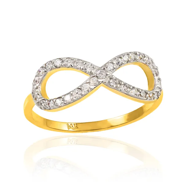 14Kt Yellow And White Gold Diamond Infinity Ring Cornell's Jewelers Rochester, NY